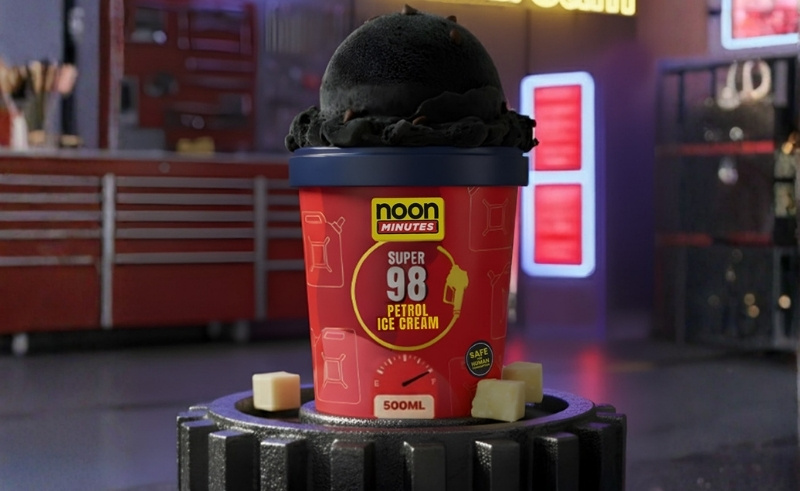 Noon Minutes is Serving Petrol Ice Cream in Dubai Mall 
