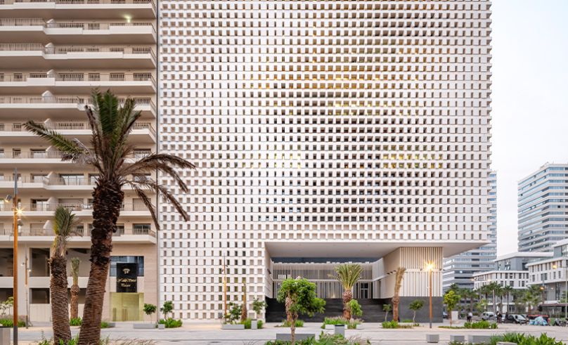 Casablanca’s Cube Tower is Defined by Stacked Concrete Blocks
