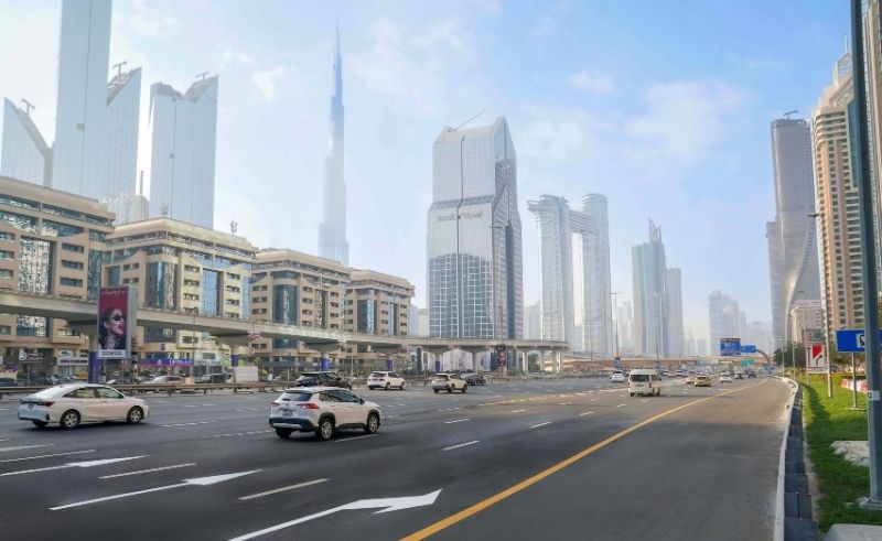 Debris From Drone Interception Hits Building on Sheikh Zayed Road