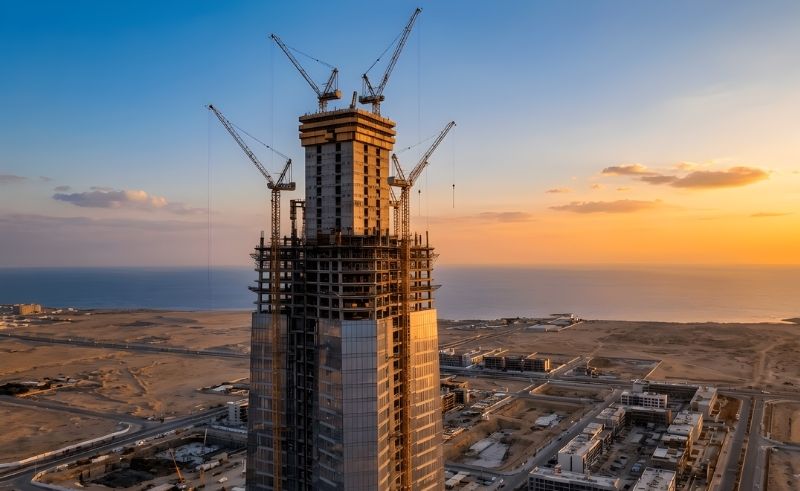 Jeddah Tower Reaches 370 Metres as Construction Progresses