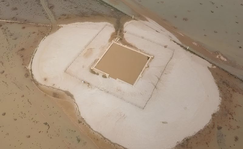 Al Jumaimiyah Pond in Northern Saudi Arabia Fills After Heavy Rains