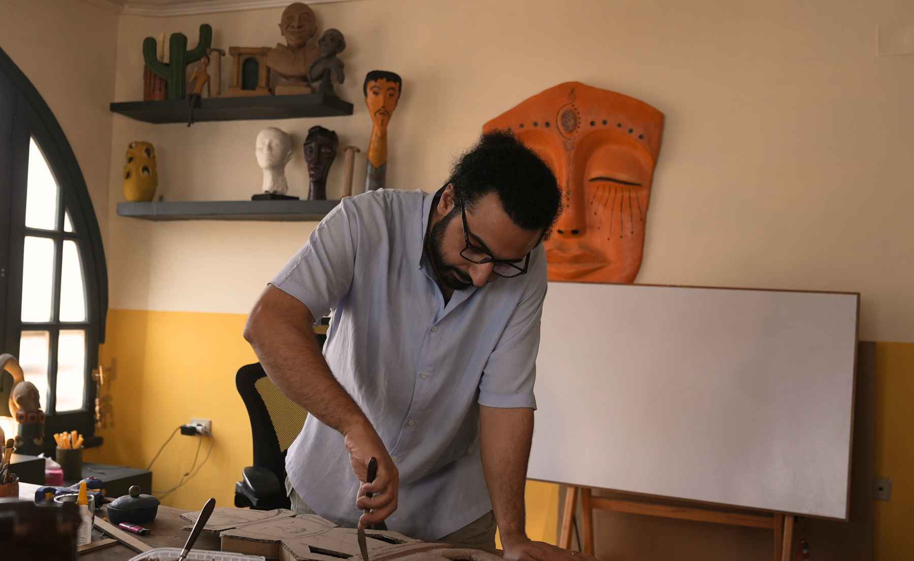 Muhammad Elgaiar Turns Cardboard Into Furniture & Sculptures