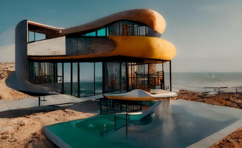 Getting Curvy in This Organic Summerhouse Render