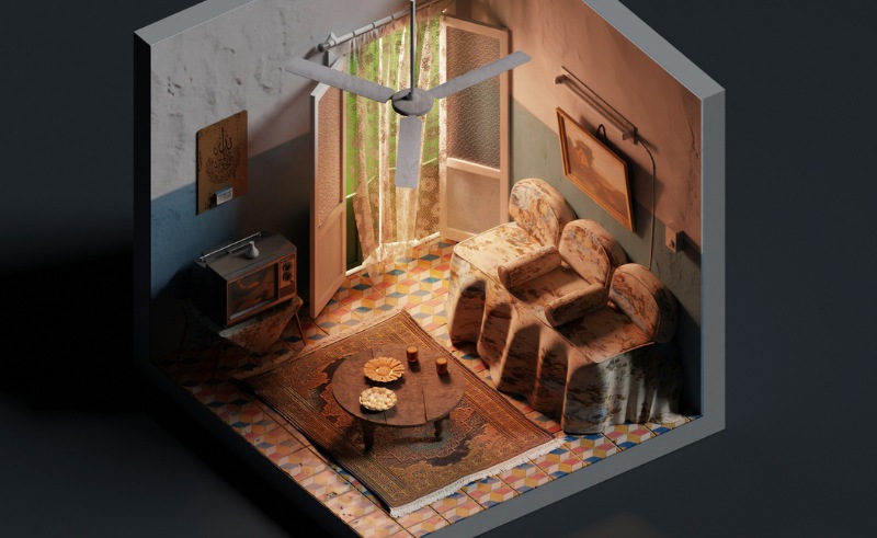 Archetypal Aesthetics: Egyptian Homes Recreated In Nostalgic 3D Models