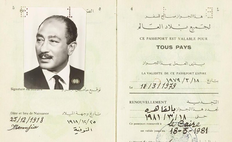 Egypt Recovers President Sadat’s Passport Following US Auction