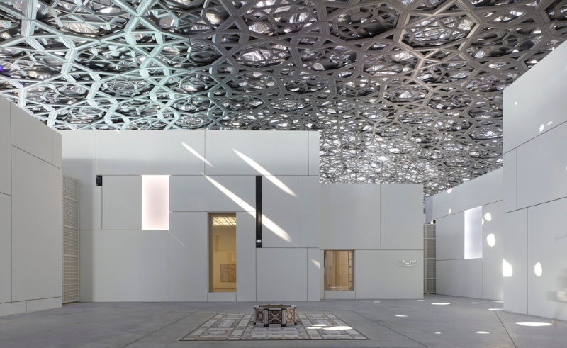 Under the Louvre Museum Abu Dhabi’s Mashrabiya-Inspired Dome