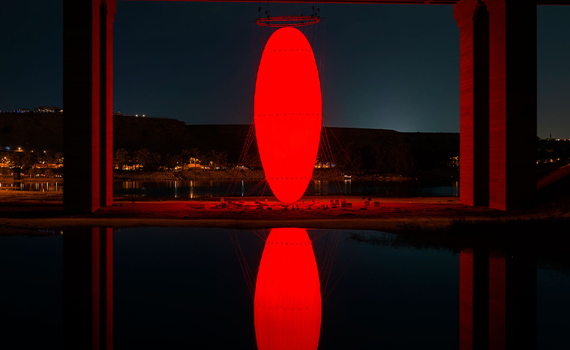 SpY’s 'Ovoid' Installation Glows With Ethereal Red Light in Riyadh