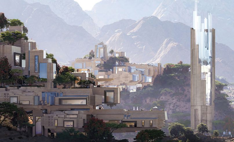 Saudi Arabia’s Neom Development Unveiled Stacked Coastal Town in Aqaba