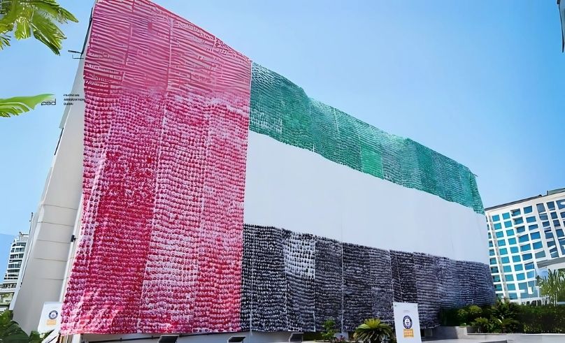 UAE Flag Made With Over 24K Handprints Sets Guinness World Record
