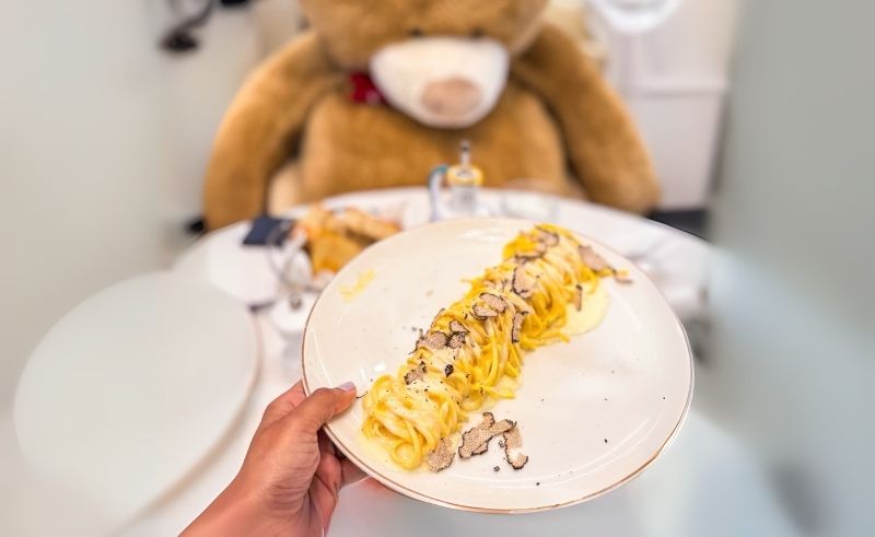 Dubai's Scalini Serves Carbonara With a Side of Teddy Bear